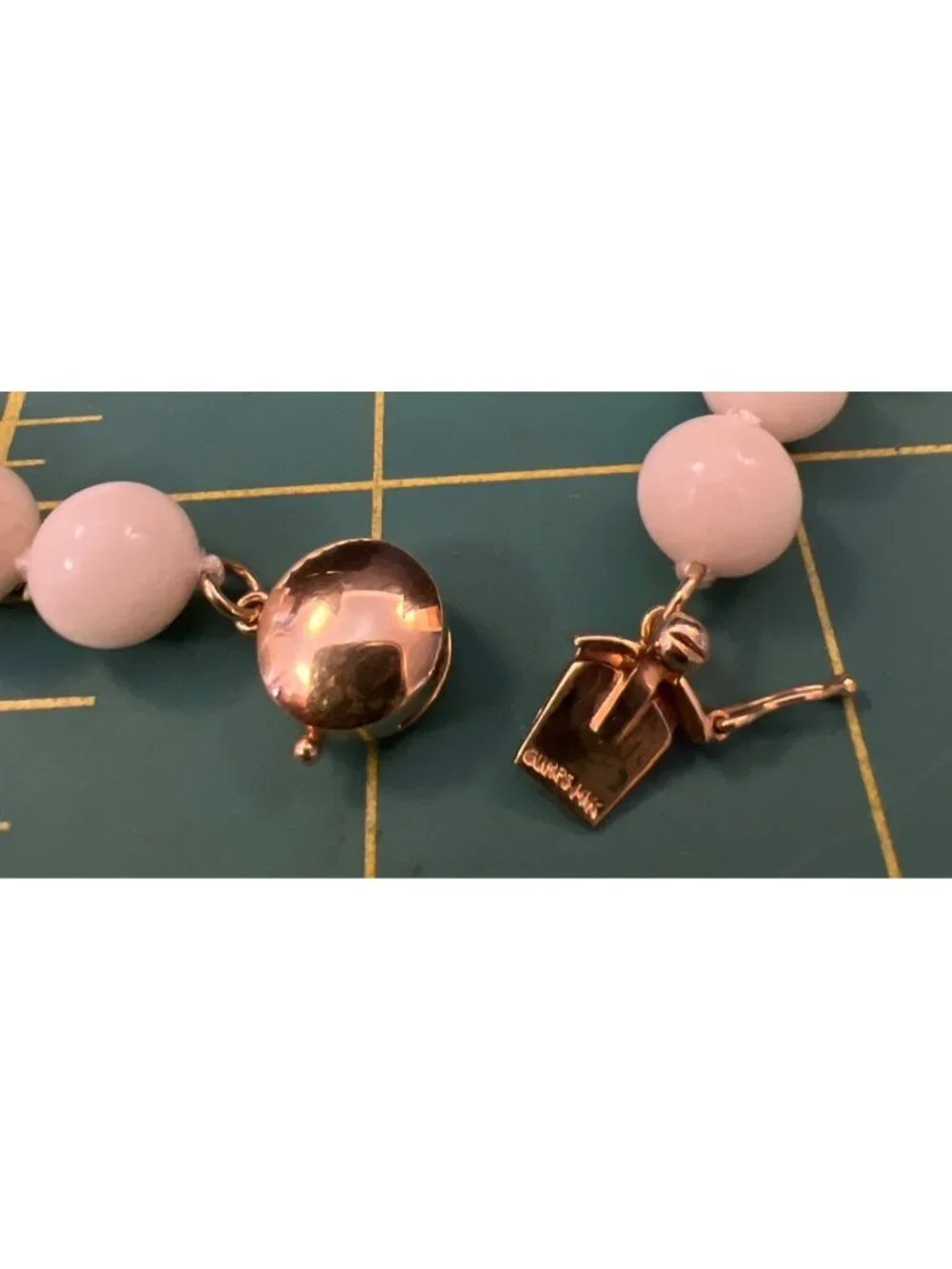 Gump's White Coral and 14K gold necklace 18